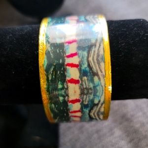 Bracelet, African art and gold color